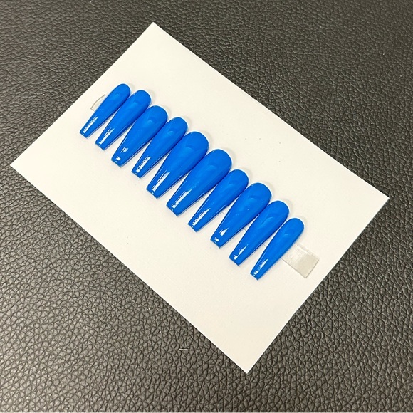 Blue set handmade press on - Picture 4 of 9